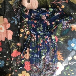 Blue Dress with floral designs